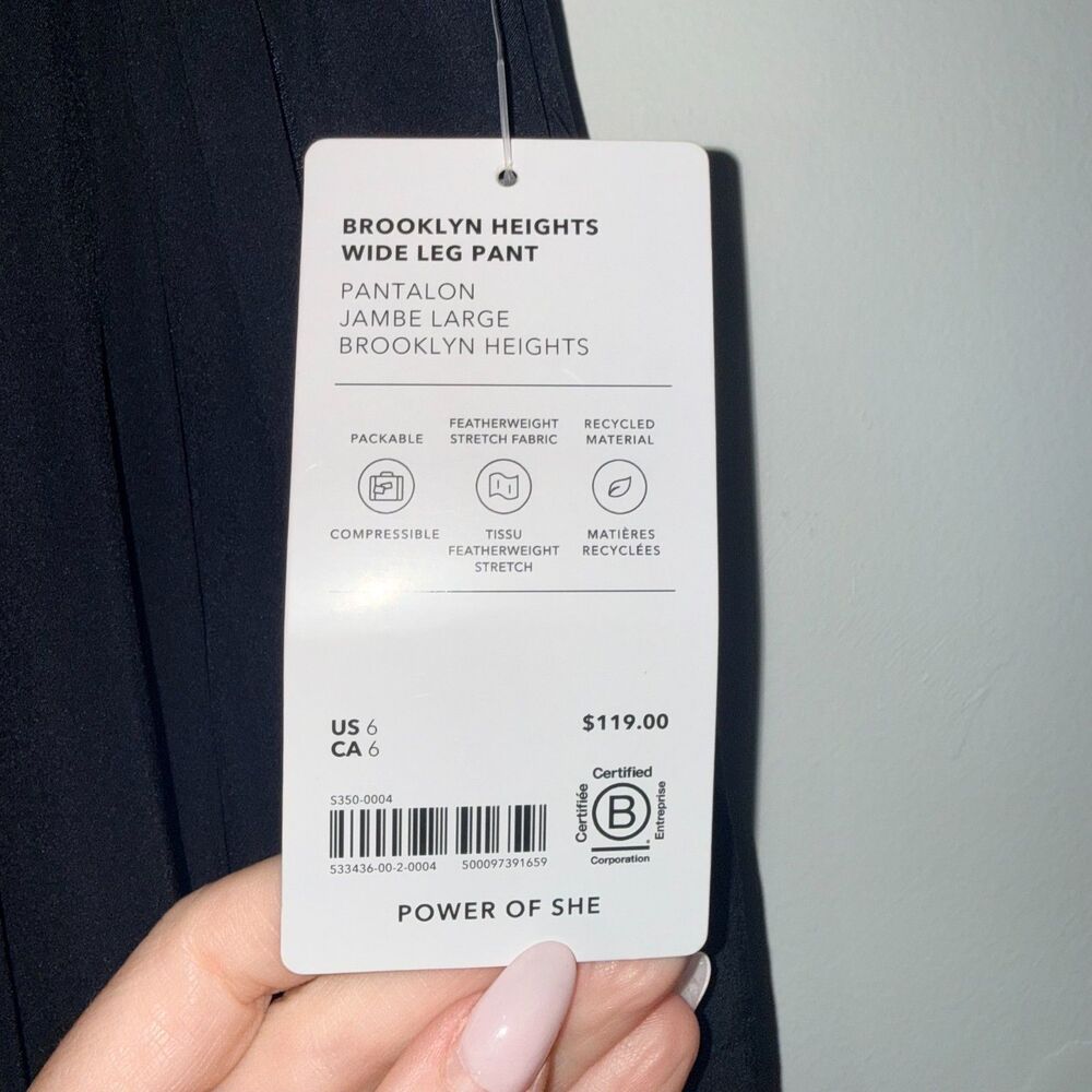 Athleta Brooklyn Heights Wide Leg Pant - Black 6 - Picture 8 of 10